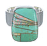 Turquoise And Opal Inlay Silver Ring Size 8-1/2 AX83270